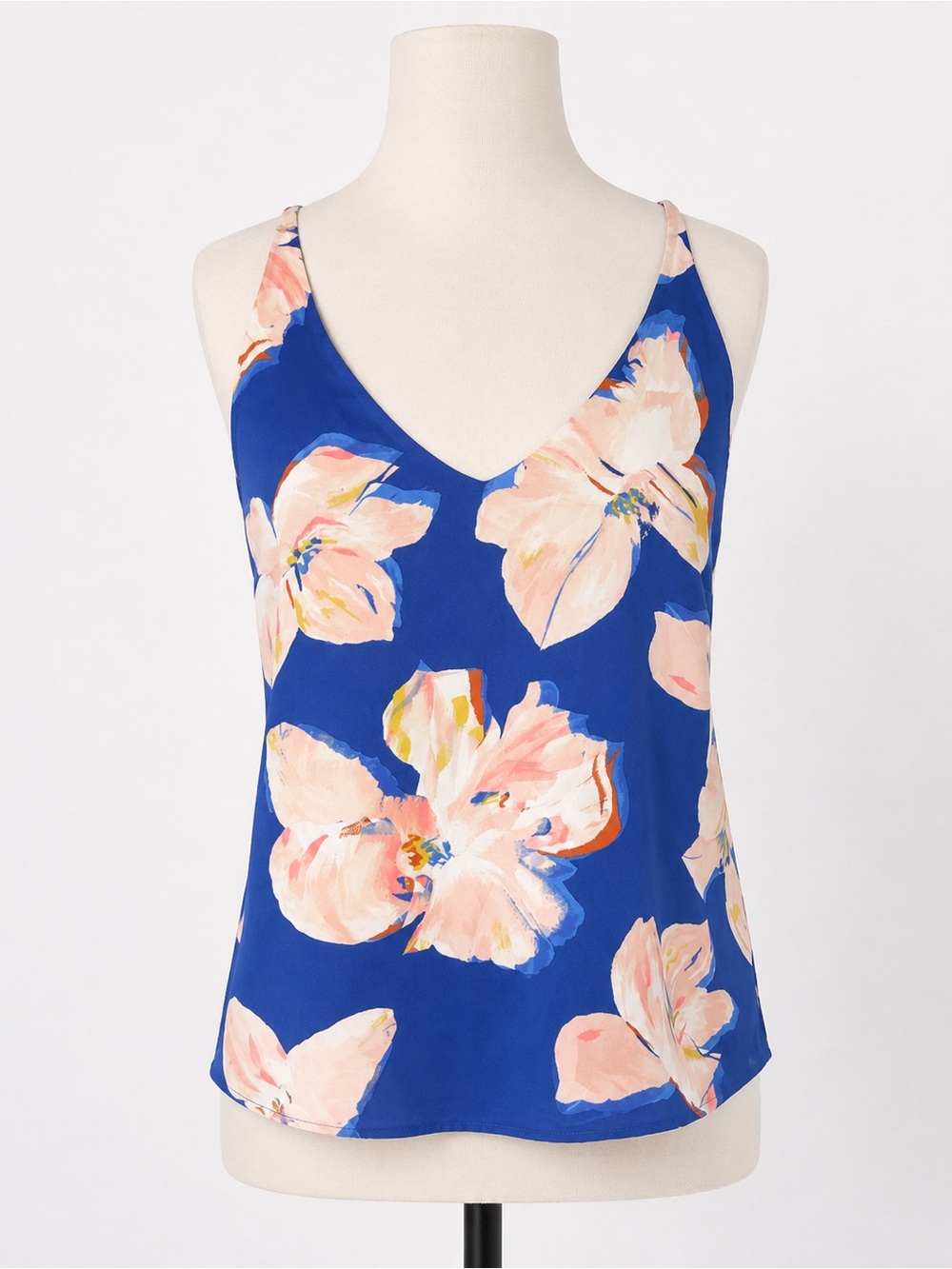 a new day Floral V-Neck Cami Top - Blue & Pink